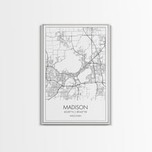 Load image into Gallery viewer, Madison Street Map, Wisconsin Map, City Map Art, Modern Art, Wall Art, Canvas Print, Bedroom Wall Art, Travel Wall Print, Gift For Men
