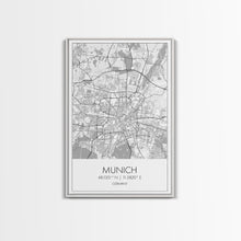 Load image into Gallery viewer, Munich Street Map, Germany Map, Europe City Map Art, Modern Art, Wall Art, Canvas Print, Dorm Wall Décor, Holiday Gift, Travel Wall Print
