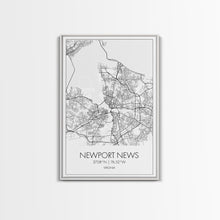 Load image into Gallery viewer, Newport News Street Map, Virginia Map, City Map Art, Modern Art, Wall Art, Canvas Print, Home Wall Décor, Girl Graduation Gift, Travel Art
