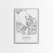 Load image into Gallery viewer, Norfolk Street Map, Virginia Map, City Map Art, Modern Art, Wall Art, Canvas Print, Bedroom Décor, College Student Gift, Travel Print

