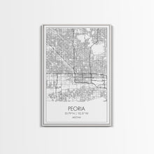 Load image into Gallery viewer, Peoria Street Map, Arizona Map, City Map Art, Minimalist Art, Wall Art, Canvas Print, Living Room Wall Art, Travel Gifts For Men, Travel Art

