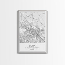 Carregar imagem no visualizador da galeria, Sofia Street Map, Bulgaria Map, City Map Print, Minimalist Art, Wall Art, Canvas Print, Home Office Wall Art, Friend Gift, Travel Print
