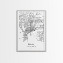 Load image into Gallery viewer, Tampa Street Map, Florida Map, City Map Print, Modern Wall Art, Wall Art, Canvas Print, Gift For Mom, Travel Wall Decor, Farmhouse Wall Art
