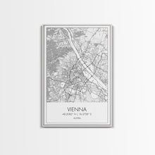 Load image into Gallery viewer, Vienna Street Map, Austria Map, City Map Print, Modern Wall Art, Wall Art, Canvas Print, Black And White, Unique Wedding Gift, Travel Art
