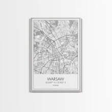 Load image into Gallery viewer, Warsaw Street Map, Poland Map, Europe City Map Print, Minimalist Art, Wall Art, Canvas Print, Living Room Wall Art, Friends Gift, Travel Art
