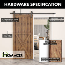 Load image into Gallery viewer, Non-Bypass Sliding Barn Door Hardware Kit - Arrow Design Roller
