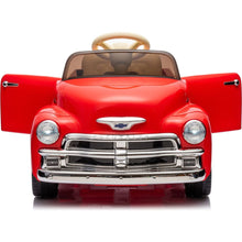Load image into Gallery viewer, 12V Kids Ride On truck car w/parents control, Licensed Chevrolet 3100 pickup,electric car for kid,Vintage modeling,3 speeds,LED Lights,Bluetooth,USB,High-power up to 3.11 MPH,age 3+
