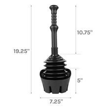 Carregar imagem no visualizador da galeria, Antimicrobial Bellows Accordion Toilet Plunger with Black Storage Tray (Black)
