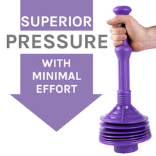 Carregar imagem no visualizador da galeria, Antimicrobial Bellows Accordion Toilet Plunger with Black Storage Tray (Purple)
