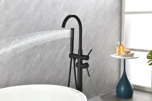 Cargar imagen en el visor de la galería, Mount Bathtub Faucet Freestanding Tub Filler Matte Black Standing High Flow Shower Faucets with Handheld Shower Mixer Taps Swivel Spout
