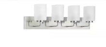 Load image into Gallery viewer, Progress Lighting Merry Collection 30 in. 4-Light Brushed Nickel Etched Glass Transitional Bathroom Vanity Light
