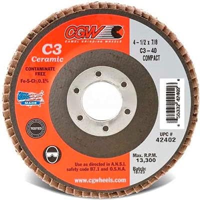 CGW Abrasives 42402 Abrasive Flap Disc 4-1/2