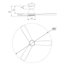 Cargar imagen en el visor de la galería, 52&quot; Ahmedabad Industrial DC Motor Flush Mount Reversible Ceiling Fan with LED Lighting and Remote Control
