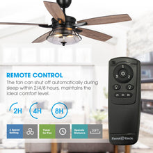 Cargar imagen en el visor de la galería, 52&quot; Antone Industrial Downrod Mount Reversible Ceiling Fan with Lighting and Remote Control
