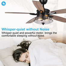 Cargar imagen en el visor de la galería, 52&quot; Antone Industrial Downrod Mount Reversible Ceiling Fan with Lighting and Remote Control
