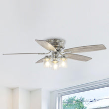 Cargar imagen en el visor de la galería, 52&quot; Bangatore Traditional Chrome Flush Mount Reversible Ceiling Fan with Lighting and Remote Control
