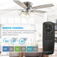 Cargar imagen en el visor de la galería, 52&quot; Bangatore Traditional Chrome Flush Mount Reversible Ceiling Fan with Lighting and Remote Control
