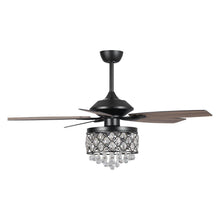 Cargar imagen en el visor de la galería, 52&quot; Berkshire Modern Downrod Mount Reversible Crystal Ceiling Fan with Lighting and Remote Control
