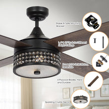 Cargar imagen en el visor de la galería, 52&quot; Cason Modern Downrod Mount Reversible Ceiling Fan with Lighting and Remote Control
