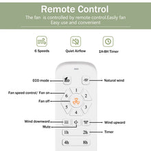 Carregar imagem no visualizador da galeria, 52” Ceiling Fan with Remote, Reversible DC Motor, 3 Wood Blades
