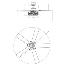 Cargar imagen en el visor de la galería, 52&quot; Divisadero Farmhouse Downrod Mount Reversible Crystal Ceiling Fan with Lighting and Remote Control
