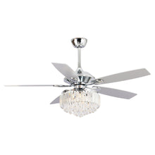 Carregar imagem no visualizador da galeria, 52&quot; Elkton Modern Reversible Crystal Fandelier with Lighting and Remote Control
