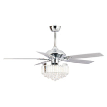 Carregar imagem no visualizador da galeria, 52&quot; Elkton Modern Reversible Crystal Fandelier with Lighting and Remote Control
