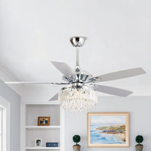 Carregar imagem no visualizador da galeria, 52&quot; Elkton Modern Reversible Crystal Fandelier with Lighting and Remote Control
