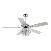 Cargar imagen en el visor de la galería, 52&quot; Howell Modern Downrod Mount Reversible Crystal Ceiling Fan with Lighting and Remote Control
