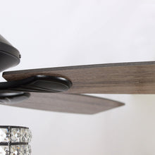 Cargar imagen en el visor de la galería, 52&quot; Howell Modern Downrod Mount Reversible Crystal Ceiling Fan with Lighting and Remote Control
