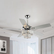 Cargar imagen en el visor de la galería, 52&quot; Howell Modern Downrod Mount Reversible Crystal Ceiling Fan with Lighting and Remote Control
