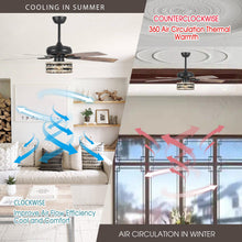 Cargar imagen en el visor de la galería, 52&quot; Hyderabad-Secunderabad Farmhouse Downrod Mount Reversible Ceiling Fan with Lighting and Remote Control
