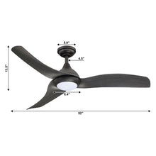 Cargar imagen en el visor de la galería, 52&quot; Industrial DC Motor Downrod Mount Reversible Ceiling Fan with LED Lighting and Remote Control
