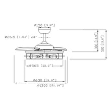 Cargar imagen en el visor de la galería, 52&quot; Jamshedpur Industrial Downrod Mount Ceiling Fan with Lighting and Remote Control
