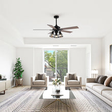 Cargar imagen en el visor de la galería, 52&quot; Kashmir Traditional Downrod Mount Reversible Ceiling Fan with Lighting and Remote Control
