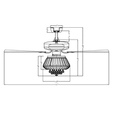Carregar imagem no visualizador da galeria, 52&quot; Kerala Modern Chrome Downrod Mount Reversible Crystal Ceiling Fan with Lighting and Remote Control
