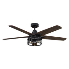 Cargar imagen en el visor de la galería, 52&quot; Kolkata Industrial Downrod Mount Reversible Ceiling Fan with Lighting and Remote Control
