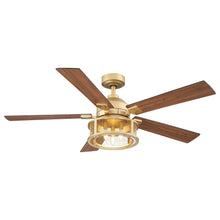 Cargar imagen en el visor de la galería, 52&quot; Lucknow Industrial Black Reversible Ceiling Fan with Lighting and Remote Control
