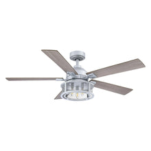 Cargar imagen en el visor de la galería, 52&quot; Lucknow Industrial Black Reversible Ceiling Fan with Lighting and Remote Control
