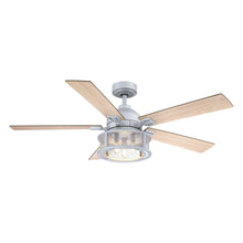 Cargar imagen en el visor de la galería, 52&quot; Lucknow Industrial Black Reversible Ceiling Fan with Lighting and Remote Control
