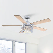 Cargar imagen en el visor de la galería, 52&quot; Lucknow Industrial Black Reversible Ceiling Fan with Lighting and Remote Control
