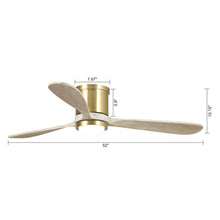 Cargar imagen en el visor de la galería, 52&quot; Mayna Modern Flush Mount Reversible Ceiling Fan with LED Lighting and Remote Control
