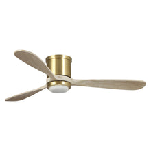 Cargar imagen en el visor de la galería, 52&quot; Mayna Modern Flush Mount Reversible Ceiling Fan with LED Lighting and Remote Control
