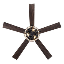 Cargar imagen en el visor de la galería, 52&quot; New Delhi Industrial Downrod Mount Reversible Ceiling Fan with Lighting and Remote Control
