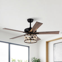 Cargar imagen en el visor de la galería, 52&quot; New Delhi Industrial Downrod Mount Reversible Ceiling Fan with Lighting and Remote Control
