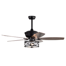 Cargar imagen en el visor de la galería, 52&quot; Nilgril Farmhouse Downrod Mount Reversible Ceiling Fan with Lighting and Remote Control
