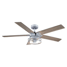 Cargar imagen en el visor de la galería, 52&quot; Prayag Industrial Downrod Mount Reversible Ceiling Fan with Lighting and Remote Control
