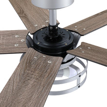 Cargar imagen en el visor de la galería, 52&quot; Prayag Industrial Downrod Mount Reversible Ceiling Fan with Lighting and Remote Control
