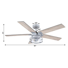 Cargar imagen en el visor de la galería, 52&quot; Prayag Industrial Downrod Mount Reversible Ceiling Fan with Lighting and Remote Control
