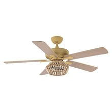 Cargar imagen en el visor de la galería, 52&quot; Pune Farmhouse Downrod Mount Reversible Ceiling Fan with Lighting and Remote Control
